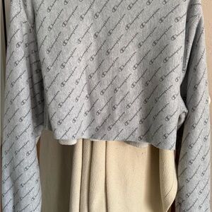 Champion small Cropped Heather Gray Logo Sweatshirt